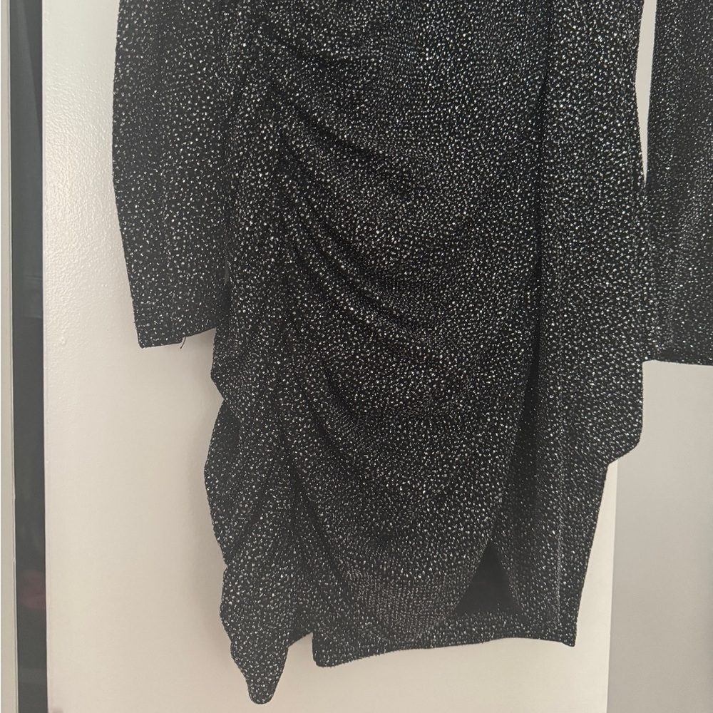 AQUA Metallic Faux Wrap Dress - 100% Exclusive - Picture 7 of 12